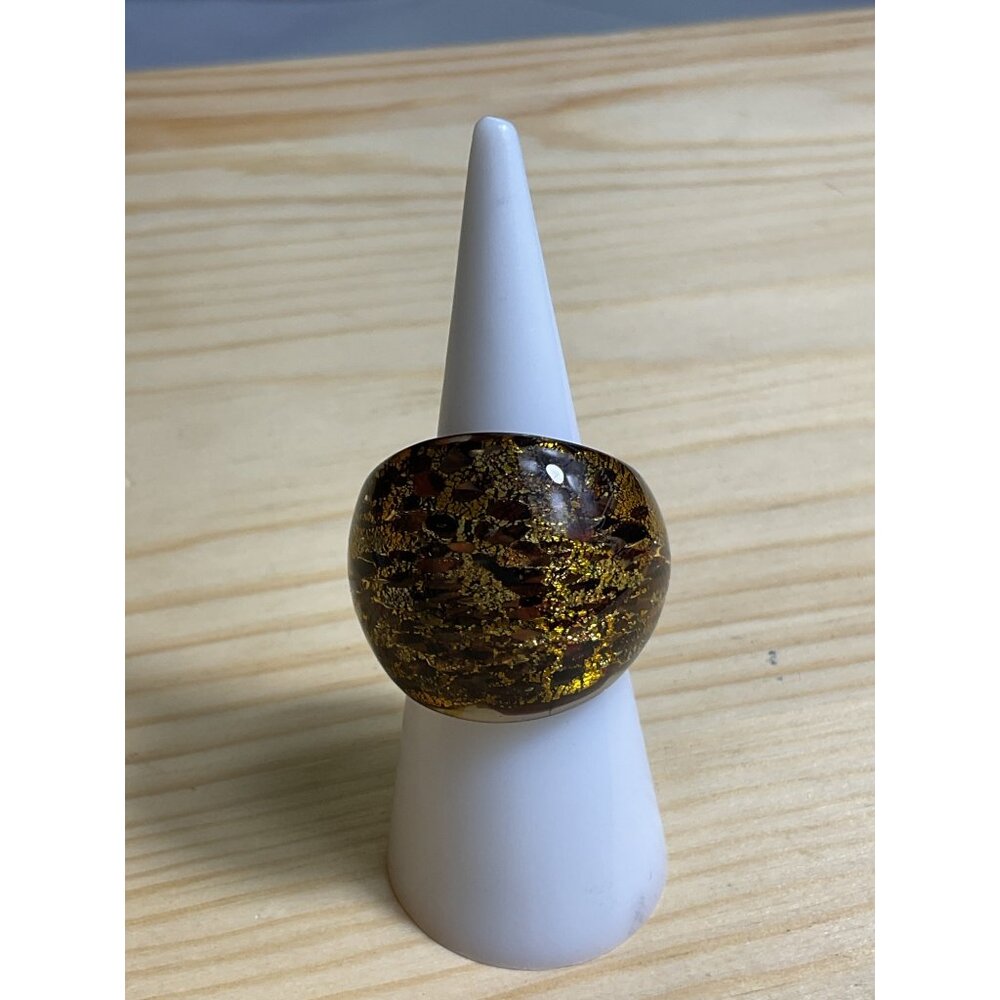 Brown and Gold Acrylic Ring